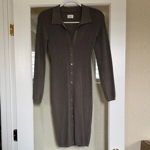 Aritzia Charcoal Long Sleeve Knit Dress